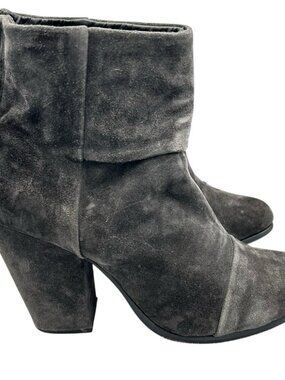 Rag & Bone Newbury Gray Suede Back Zip Ankle Boots 38 8